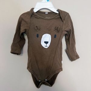 Mori Brown Bear Bodysuit, 6M